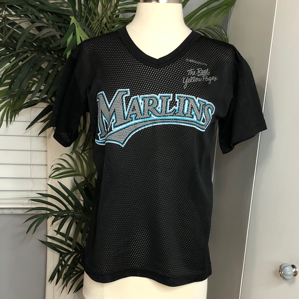 Marlins Women's Black Mesh Jersey Top by The Real McCoy